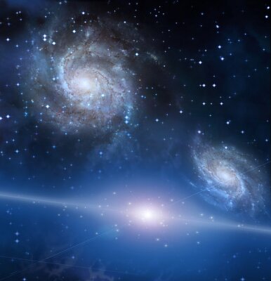 Witte nevels op achtergrond van het heelal