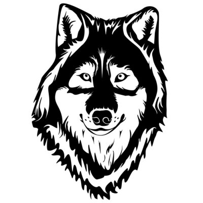 Sticker WOLF GEZICHT TATTOO WIT