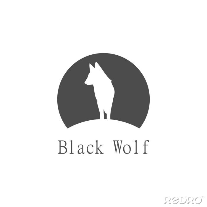 Sticker wolf logo sjabloon