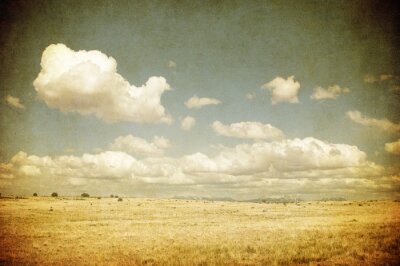 Wolken in de lucht retro stijl