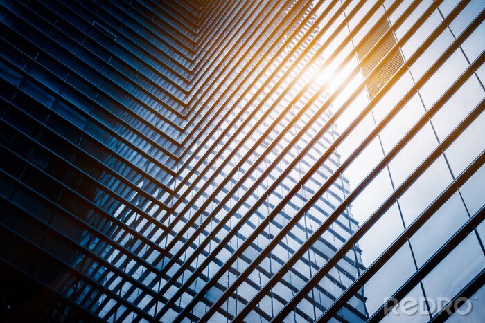 Sticker wolkenkrabbers met een glazen wanden