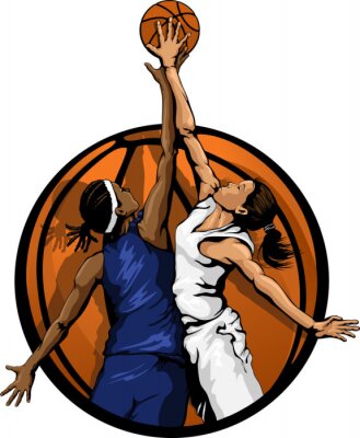 Sticker Women Basketball Jump Ball color