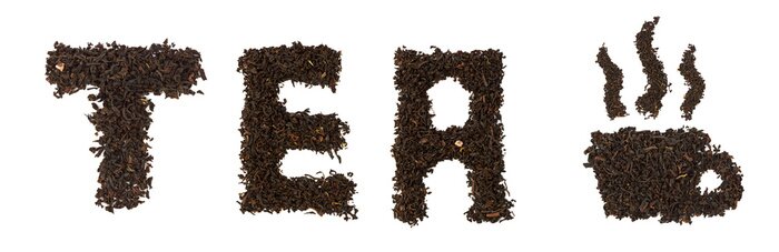 Sticker Word gemaakt van thee