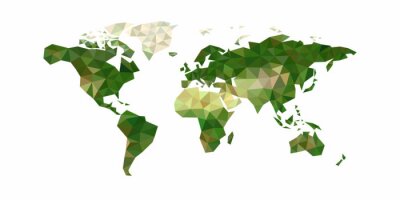 Sticker World Map polygonen