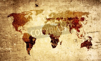 Sticker world map vintage artwork - perfect background with space for text or image