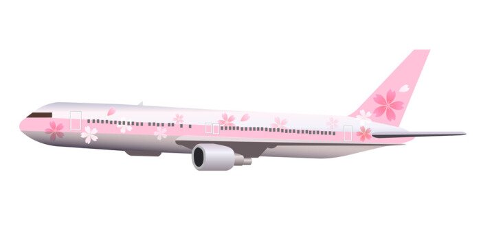 Sticker 飛行 機 ジ ェ ッ ト 機 桜 ア イ コ ン