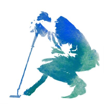 Sticker ゴルファー　筆タッチ　シルエット　ゴルフ