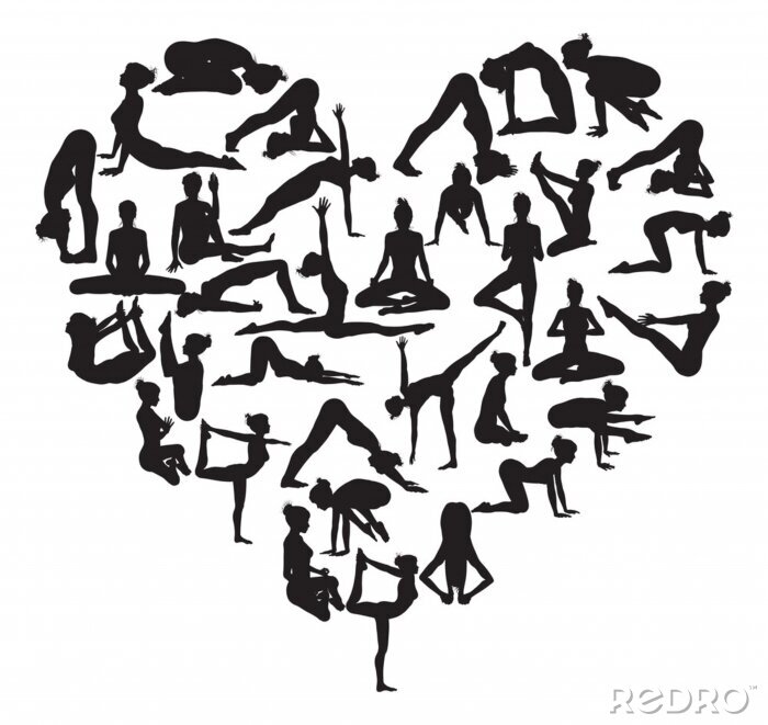 Sticker Yoga hart