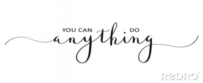 Sticker YOU CAN DO ANYTHING brush calligraphy banner