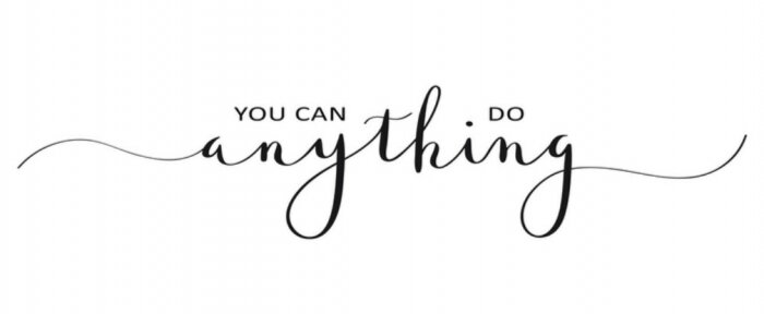 Sticker YOU CAN DO ANYTHING brush calligraphy banner