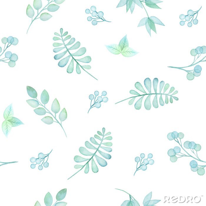 Sticker Zachte aquarel bladeren