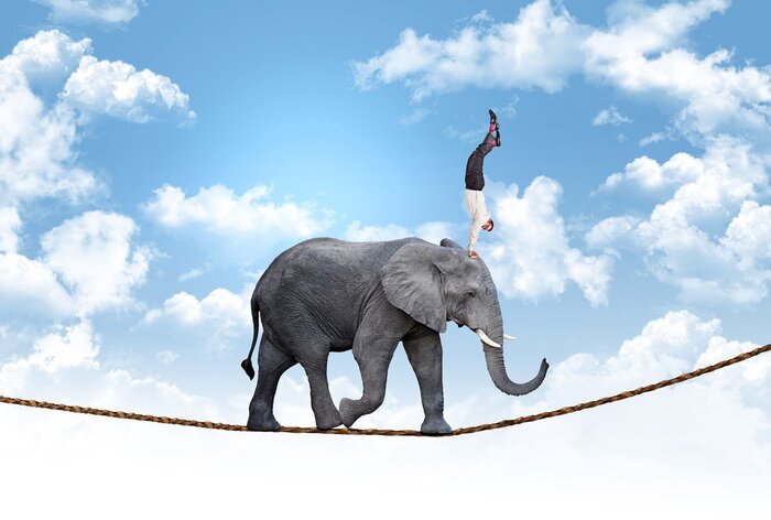 Sticker zakelijke acrobat