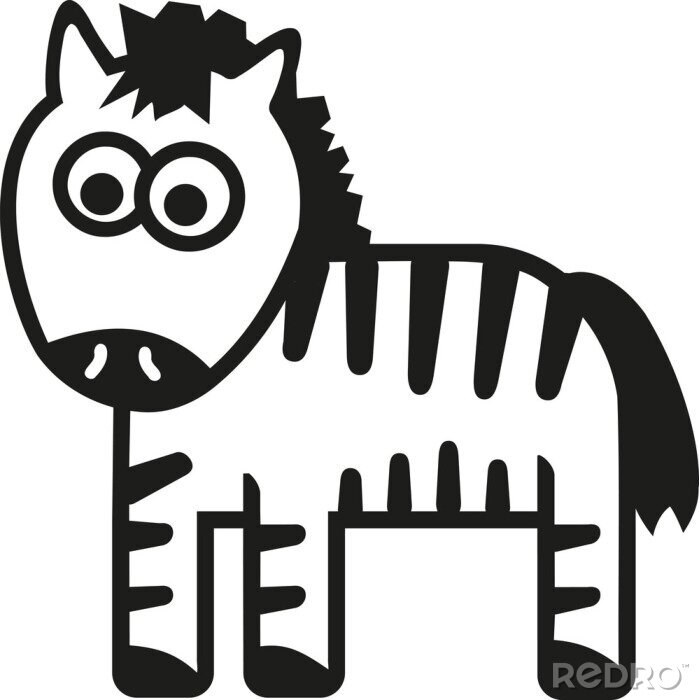 Sticker Zebra cartoon funny
