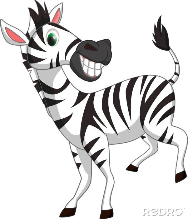 Sticker zebra cartoon schattige