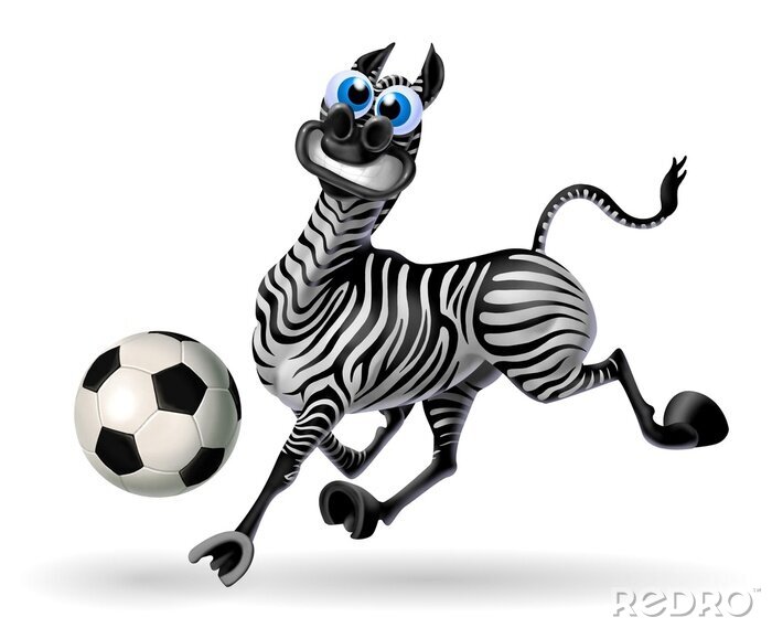 Sticker zebra con pallone