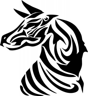 Sticker zebra hoofd