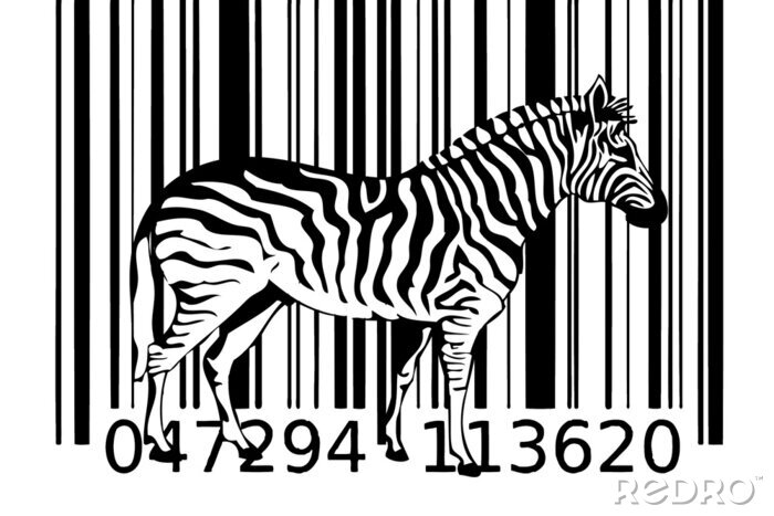 Sticker zebra streepjescode idee 2