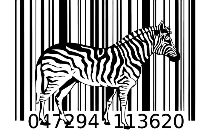 Sticker zebra streepjescode idee 2