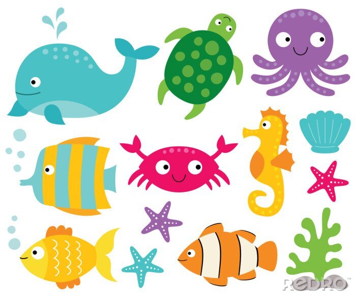 Sticker Zee dieren ingesteld
