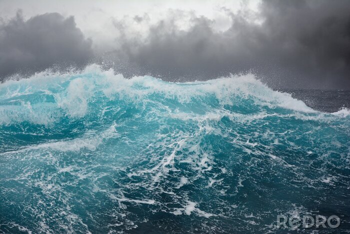 Sticker zee golf in de Atlantische Oceaan tijdens storm
