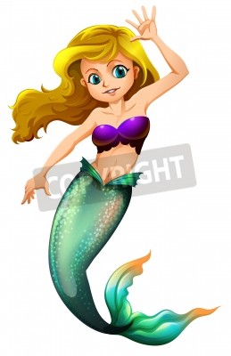 Sticker Zeemeermin op een witte achtergrond