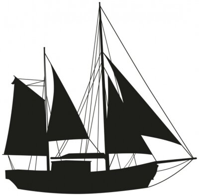 Sticker Zeilboot zeilschip silhouet