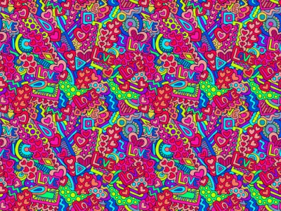 Sticker Zentangle liefde harten abstracte doodle patroon helder