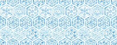 Sticker Zeshoekig Marokkaans waterverfornament