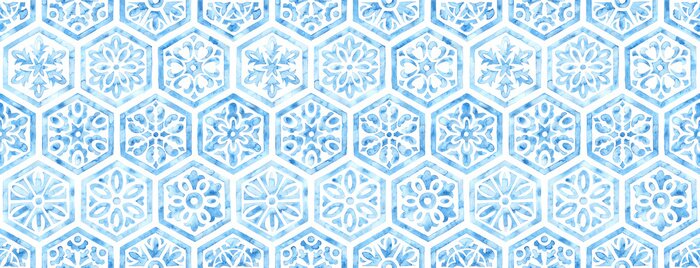 Sticker Zeshoekig Marokkaans waterverfornament