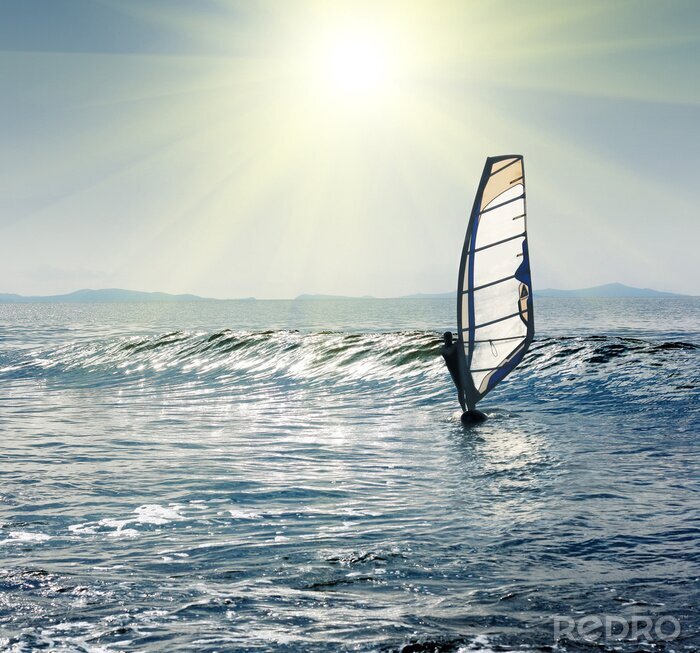 Sticker Zon boven atleet