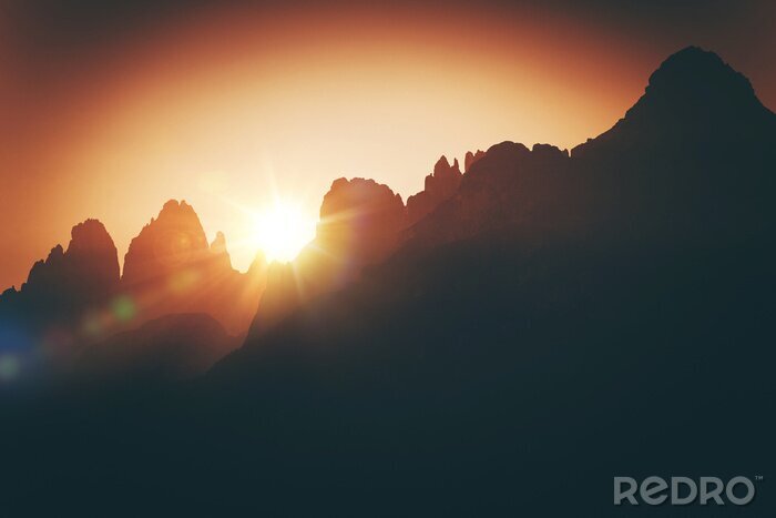 Sticker Zonsondergang in sepia