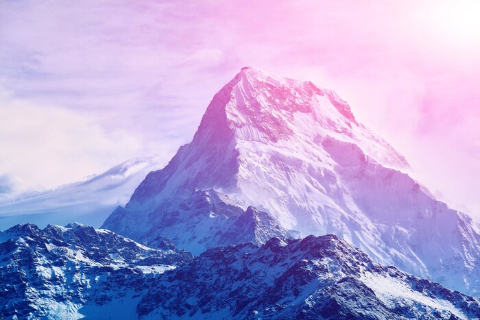 Sticker zonsopgang in de bergen