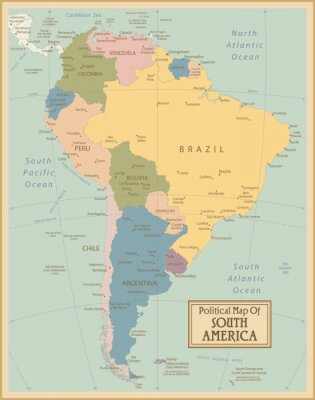 Sticker Zuid-Amerika-zeer gedetailleerde map.Layers gebruikt.