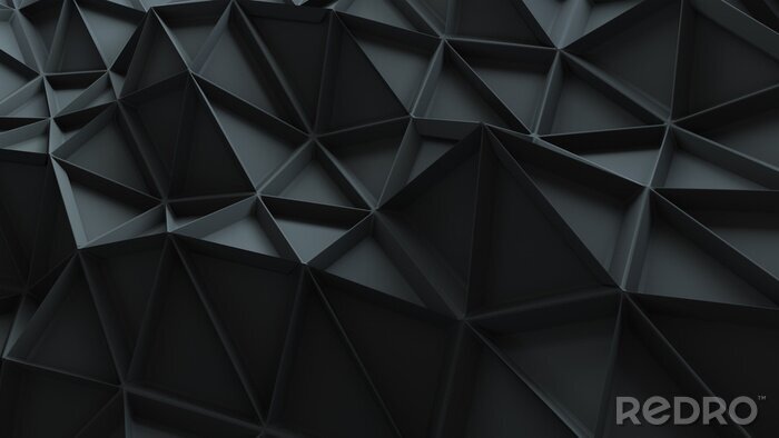 Sticker Zwart 3D abstract patroon