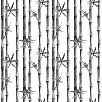 Sticker Zwart en wit bamboe