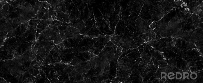 Sticker Zwart marmer met witte scheuren