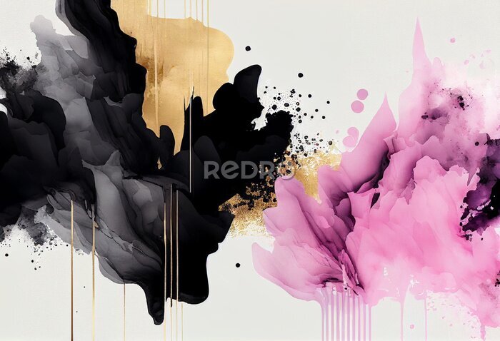 Sticker Zwart ontmoet roze