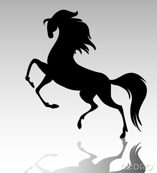 Sticker Zwart paard silhouet