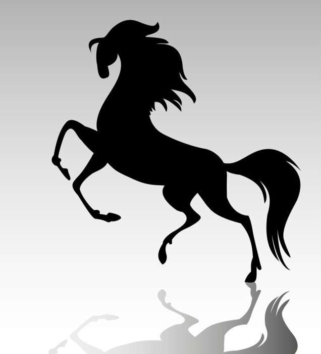 Sticker Zwart paard silhouet