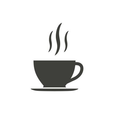 Sticker Zwart-wit afbeeldingen van koffiekopjes
