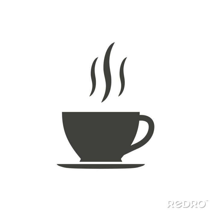 Sticker Zwart-wit afbeeldingen van koffiekopjes