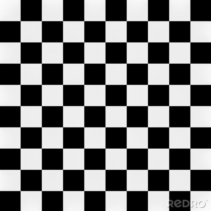 Sticker Zwart-wit geometrisch schaakbord tekenen