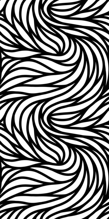 Sticker Zwart-wit golven patroon