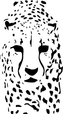 Sticker Zwart-wit luipaard