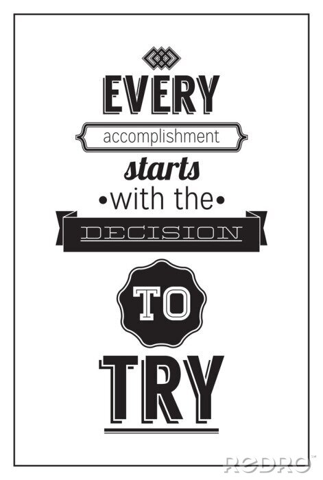 Sticker Zwart-wit motiverende tekst