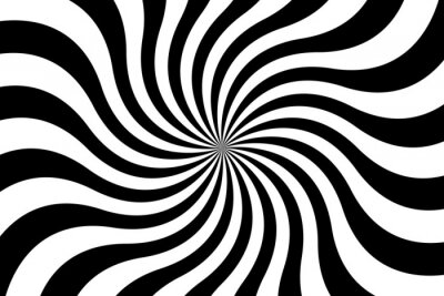 Sticker Zwart-wit optische illusie tekenen