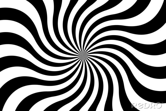 Sticker Zwart-wit optische illusie tekenen