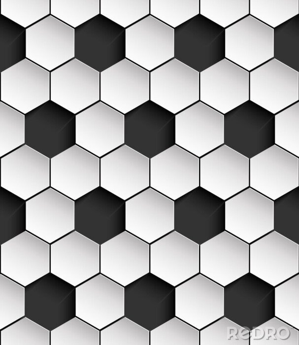 Sticker Zwart-wit patroon met zeshoeken