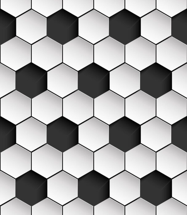 Sticker Zwart-wit patroon met zeshoeken