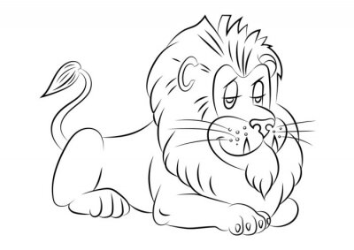 Zwart-wit schets van een leeuw